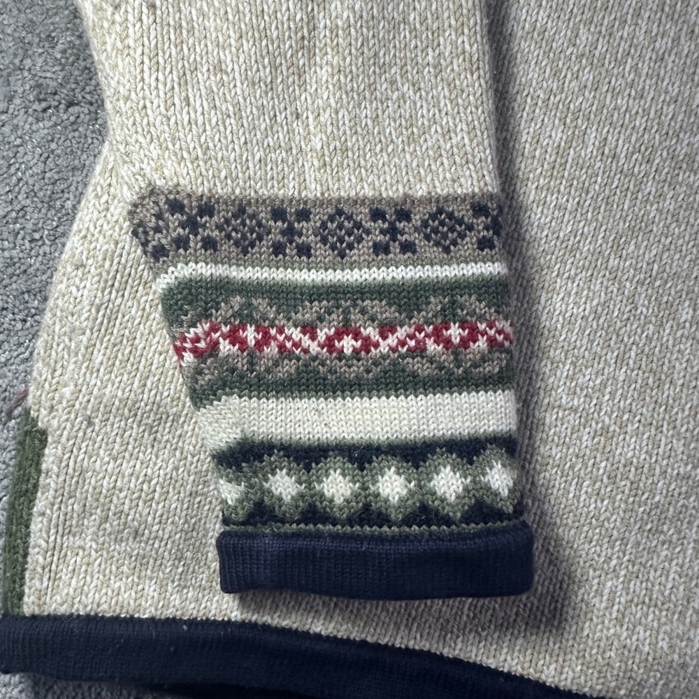 Northern Reflections Cardigan Sweater Womens L Large Multicolor Winter Patchwork - Picture 9 of 12